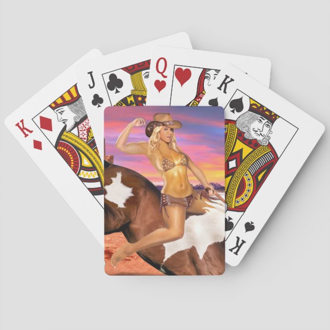 RIDE’M BRONCO COWGIRL PLAYING CARDS (Back)