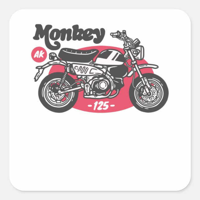 Ride Monkey Square Sticker (Front)