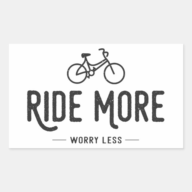 Ride More Worry Less Rectangular Sticker (Front)