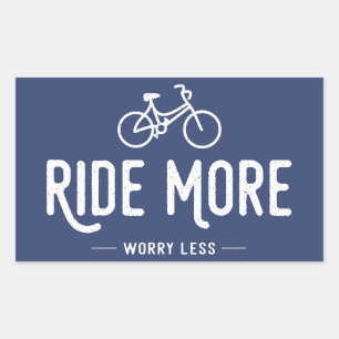 Ride More Worry Less Rectangular Sticker