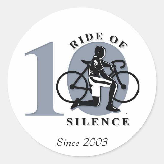Ride Of Silence 10th Annual Commemoration Sticker (Front)
