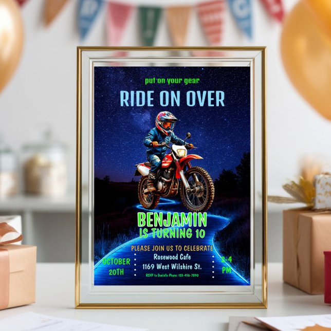 Ride on Over - Motocross/Motorcycle Theme Birthday Invitation (Creator Uploaded)