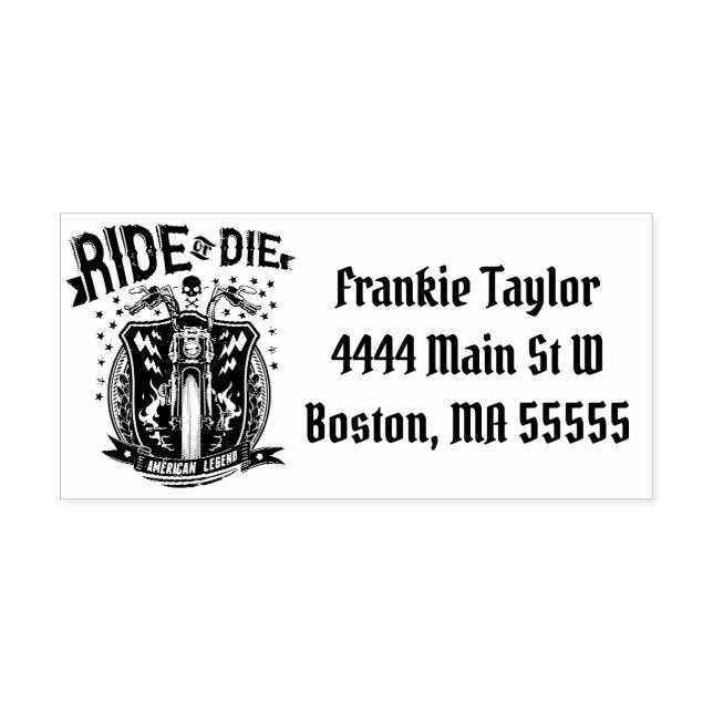 Ride or Die Biker  Personalised Self-inking Stamp (Design)