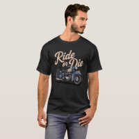 Ride or Die Classic 1940s Motorcycle Sketch Biker