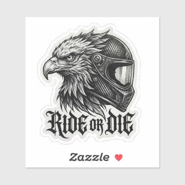 Ride or Die Eagle Biker Helmet Sticker (Sheet)