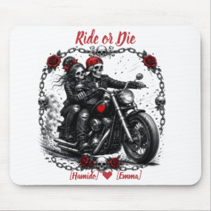 Ride or Die Personalized Skeleton Couple Mouse Mat