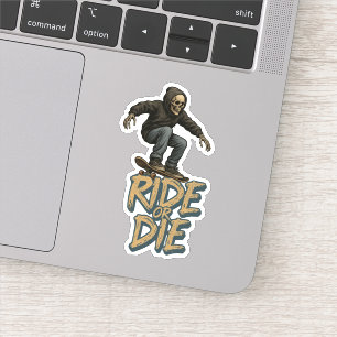 Ride Or Die Skater Skeleton -Skateboarding Graphic