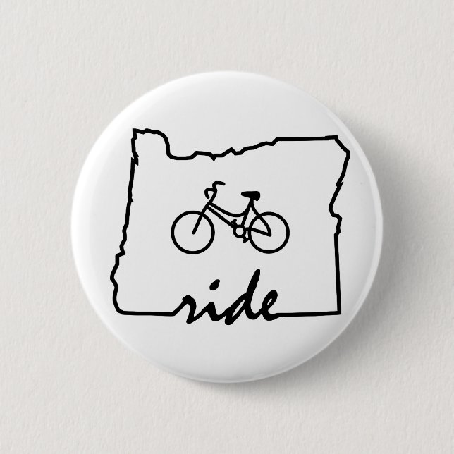 Ride Oregon (Cycling) 6 Cm Round Badge (Front)