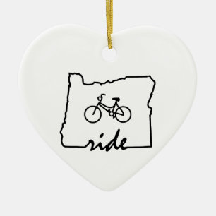 Ride Oregon (Cycling) Ceramic Tree Decoration