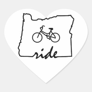 Ride Oregon (Cycling) Heart Sticker