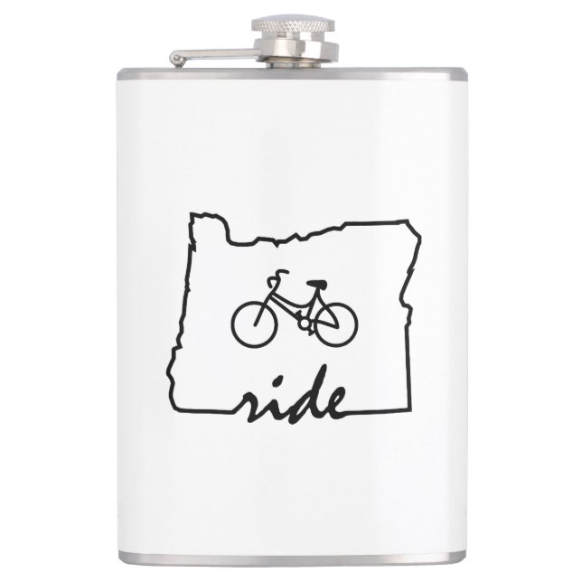 Ride Oregon (Cycling) Hip Flask (Front)