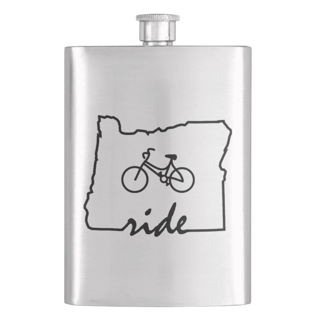 Ride Oregon (Cycling) Hip Flask (Front)