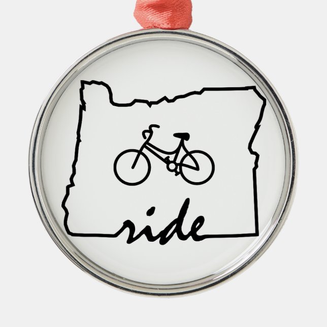 Ride Oregon (Cycling) Metal Tree Decoration (Front)