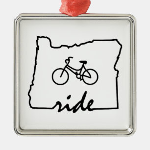 Ride Oregon (Cycling) Metal Tree Decoration