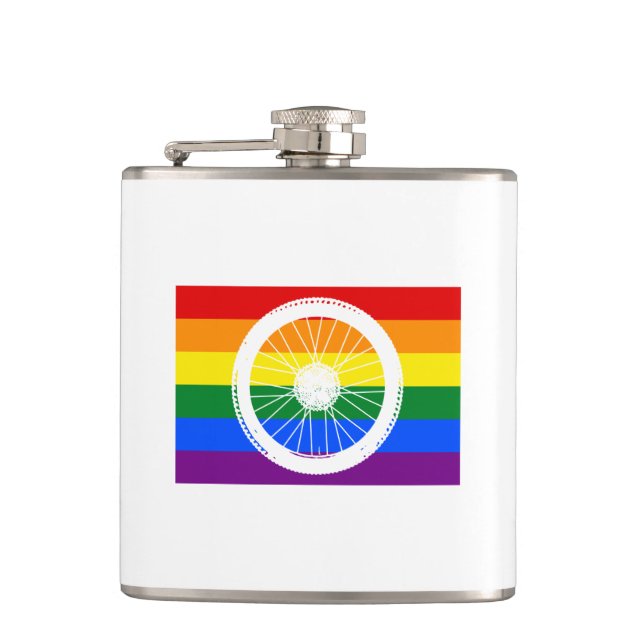 Ride Pride Cycling Wheel Hip Flask (Front)