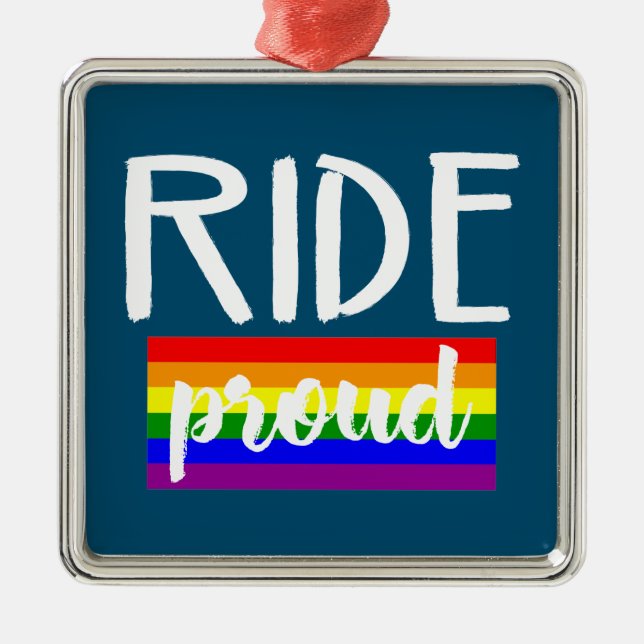 Ride Proud Cycling Metal Tree Decoration (Front)