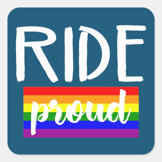 Ride Proud Cycling Square Sticker (Front)