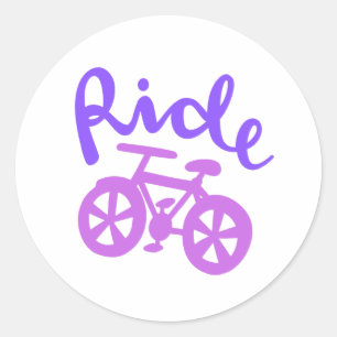 Ride, Purple and Pink Design Classic Round Sticker