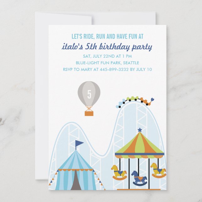 Ride, Run and have fun  Birthday Party Invitation (Front)