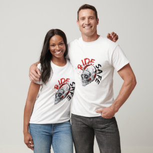 Ride Safe Skull Biker Helmet T-Shirt