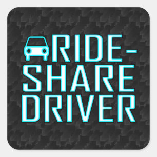 Ride Share Driver Rideshare Driving Square Sticker