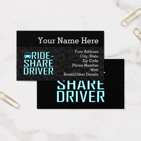 Ride Share Driving Uber Driver Rideshare Business Card
