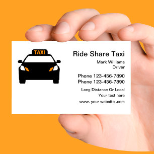 Ride Share Taxi Transportation Business Card