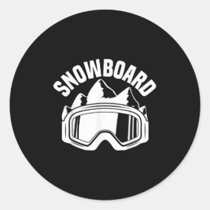 Ride Ski Snowboard Skiing Goggles Snow Snowboarder Classic Round Sticker