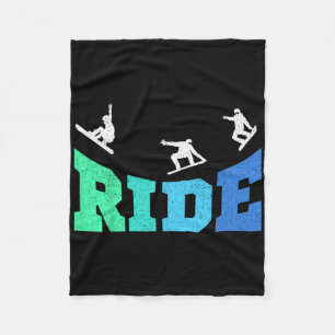 Ride Snowboard Snowboarder Snowboarding Boys Kids Fleece Blanket