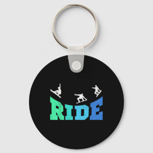 Ride Snowboard Snowboarder Snowboarding Boys Kids Key Ring