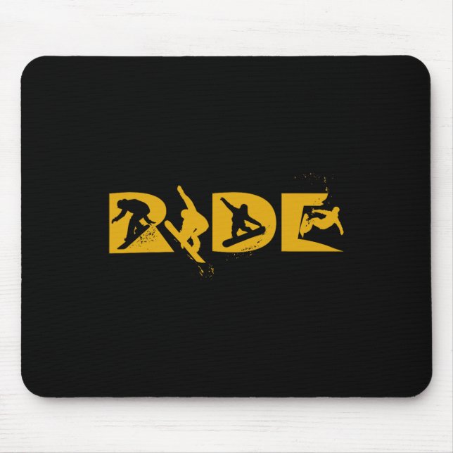Ride Snowboarding Funny Snowboard Snowboarder Gift Mouse Mat (Front)