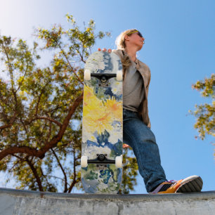 Ride the Art: Demuth's Vibrant Floral Vision Skateboard