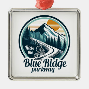 Ride The Blue Ridge Parkway Cycling Metal Tree Decoration