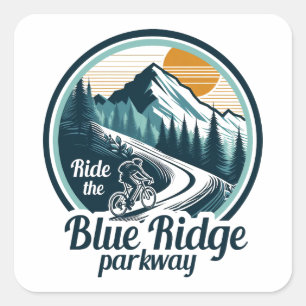 Ride The Blue Ridge Parkway Cycling Square Sticker