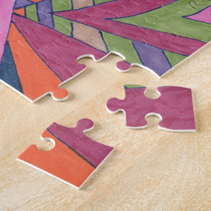 "Ride the Groovy Rainbow" Abstract Art Jigsaw Puzzle
