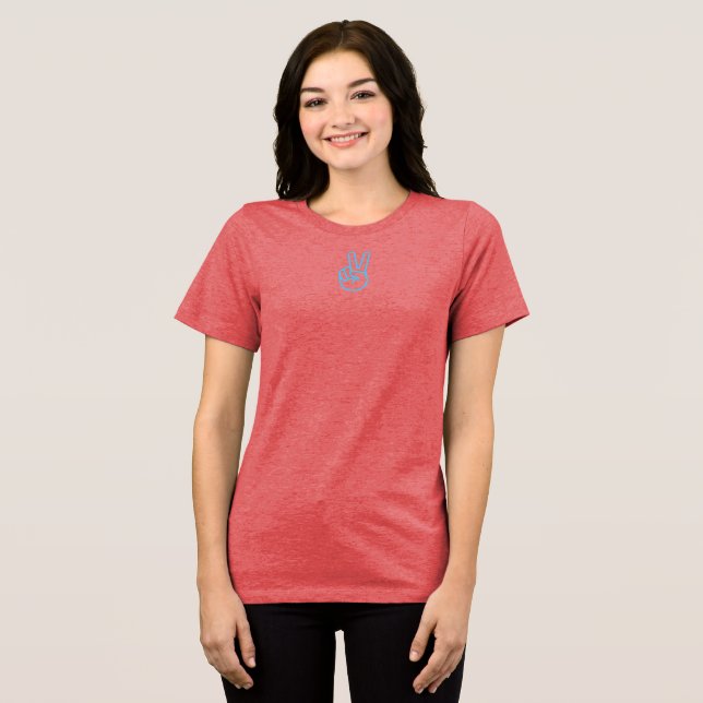Ride the pickleball wave with peace Tri-Blend shirt (Front Full)