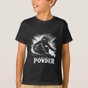 Ride The Powder Snowboard Tee - Snowboarder Silhou