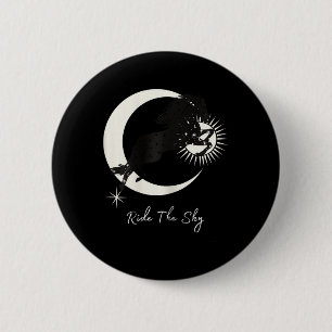 Ride The Sky Moon Jumper Girls Horse  6 Cm Round Badge