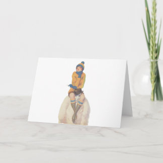 Ride the Snowman Holiday Card