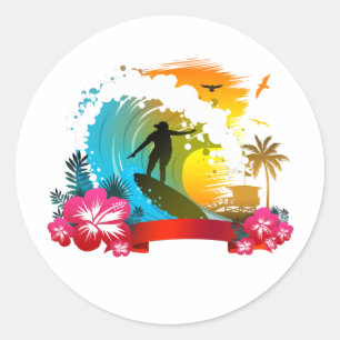 Ride The Tide  Classic Round Sticker