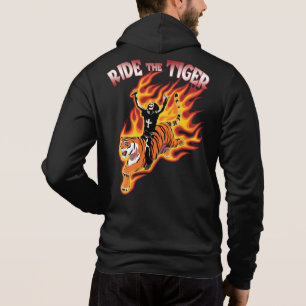 Ride The Tiger Vintage Heavy Metal Illustration Hoodie