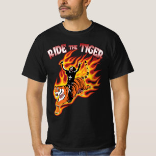 Ride The Tiger Vintage Heavy Metal Illustration T-Shirt