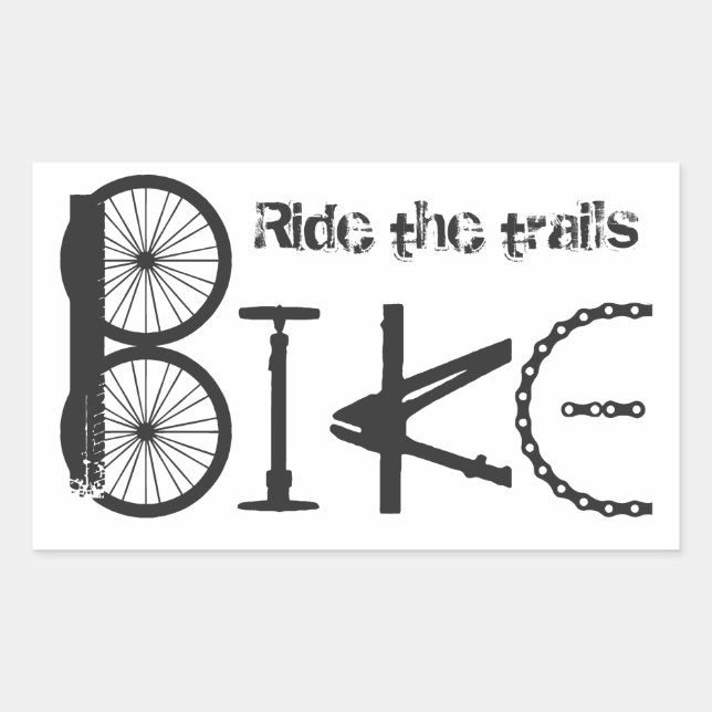 Ride the Trail Bike Graffiti quote Rectangular Sticker (Front)