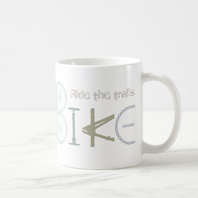 Ride the Trails Bike Graffiti Sport Quote Coffee Mug (Right)