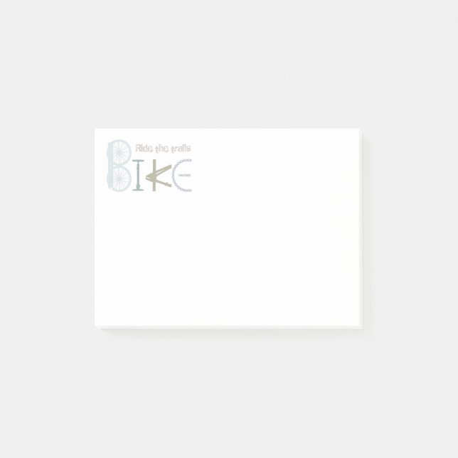 Ride the Trails Bike Graffiti Sport Quote Post-it Notes (Front)