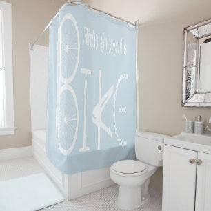 Ride the Trails Graffiti from Bike Parts Tracks Shower Curtain