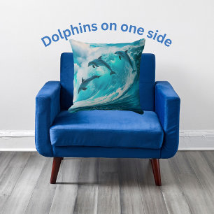 Ride the wave, dolphins cushion