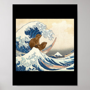 Ride The Wave Hyrax Style Surfing Hyrax Tsunami Hy Poster