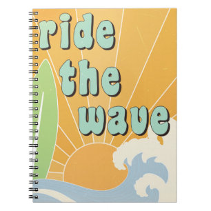 Ride The Wave Inspirational Surf Themed Positivity Notebook