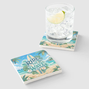 Ride The Wave Stone Coaster
